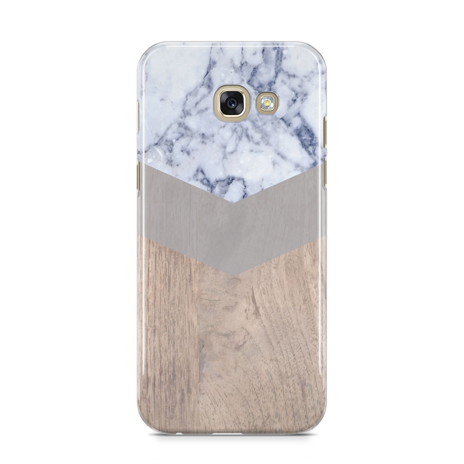 Marble Wood Geometric 4 Samsung Galaxy A5 2017 Case on gold phone