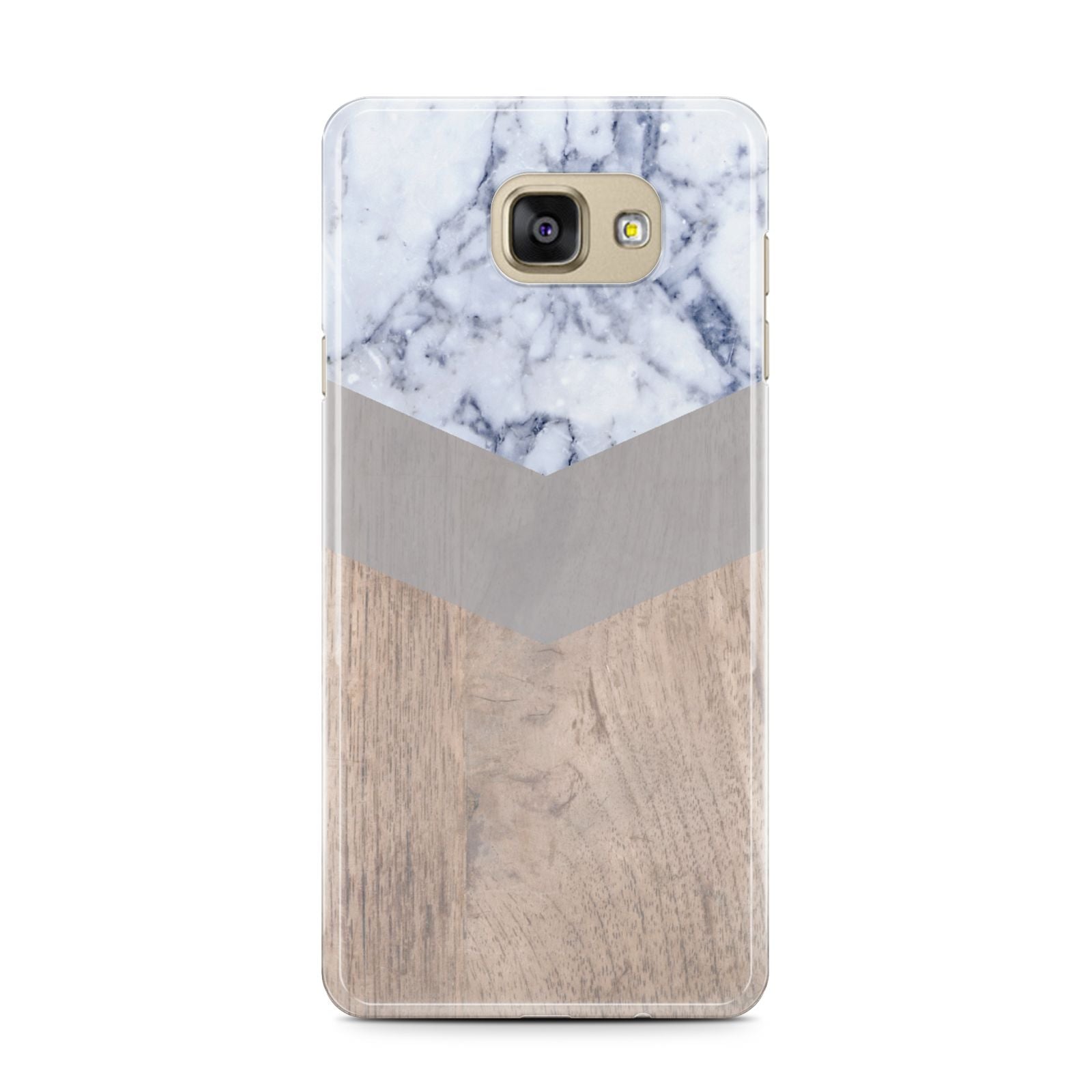 Marble Wood Geometric 4 Samsung Galaxy A7 2016 Case on gold phone