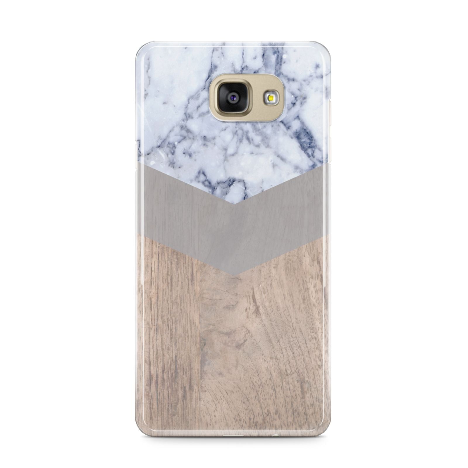 Marble Wood Geometric 4 Samsung Galaxy A9 2016 Case on gold phone