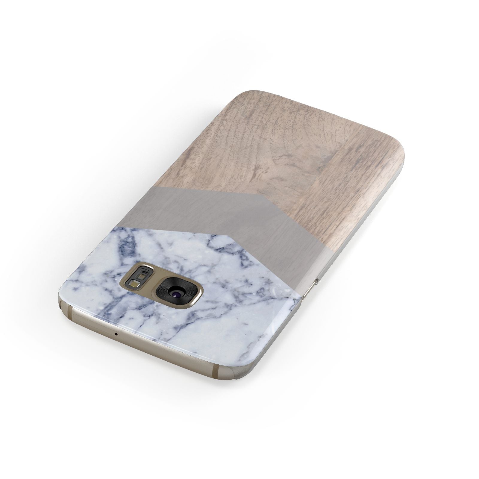 Marble Wood Geometric 4 Samsung Galaxy Case Front Close Up