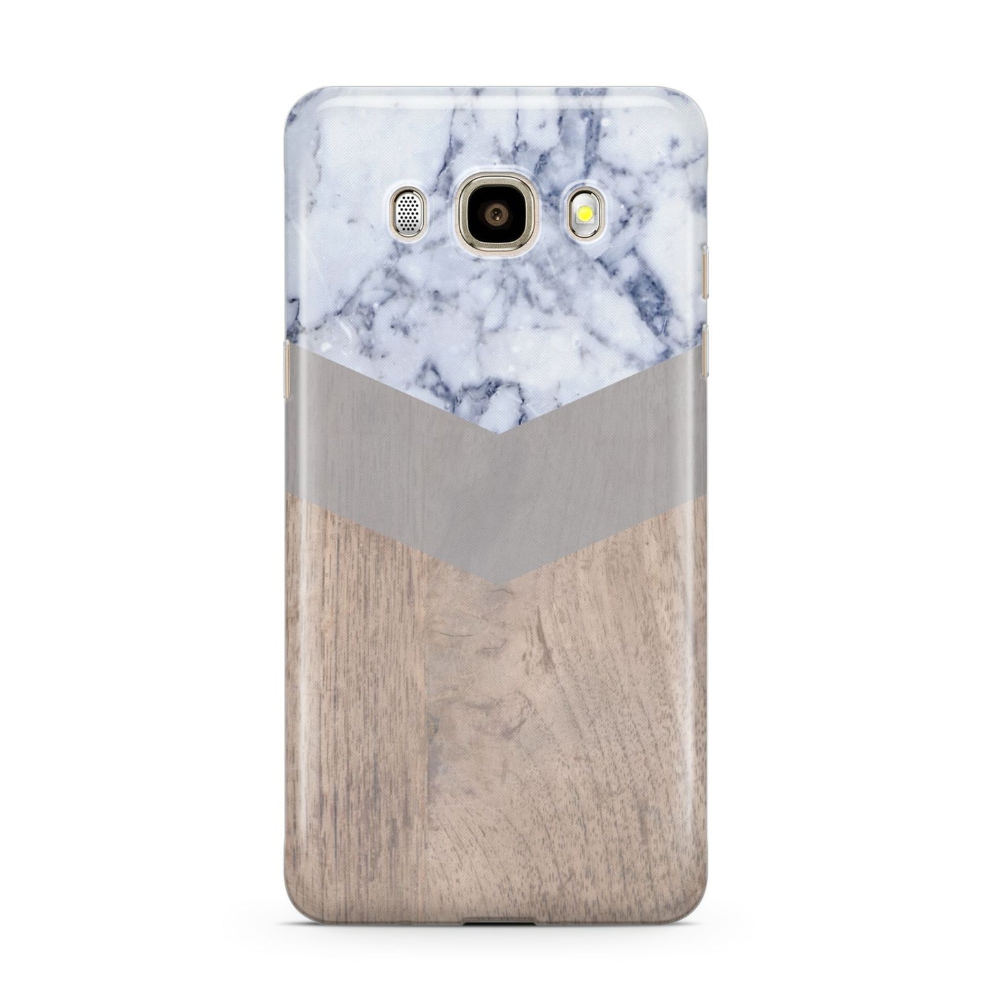 Marble Wood Geometric 4 Samsung Galaxy J7 2016 Case on gold phone