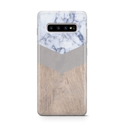 Marble Wood Geometric 4 Samsung Galaxy S10 Case