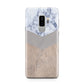 Marble Wood Geometric 4 Samsung Galaxy S9 Plus Case on Silver phone