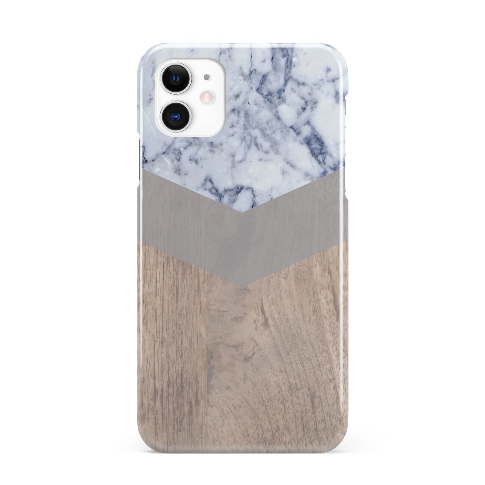 Marble Wood Geometric 4 iPhone 11 3D Snap Case