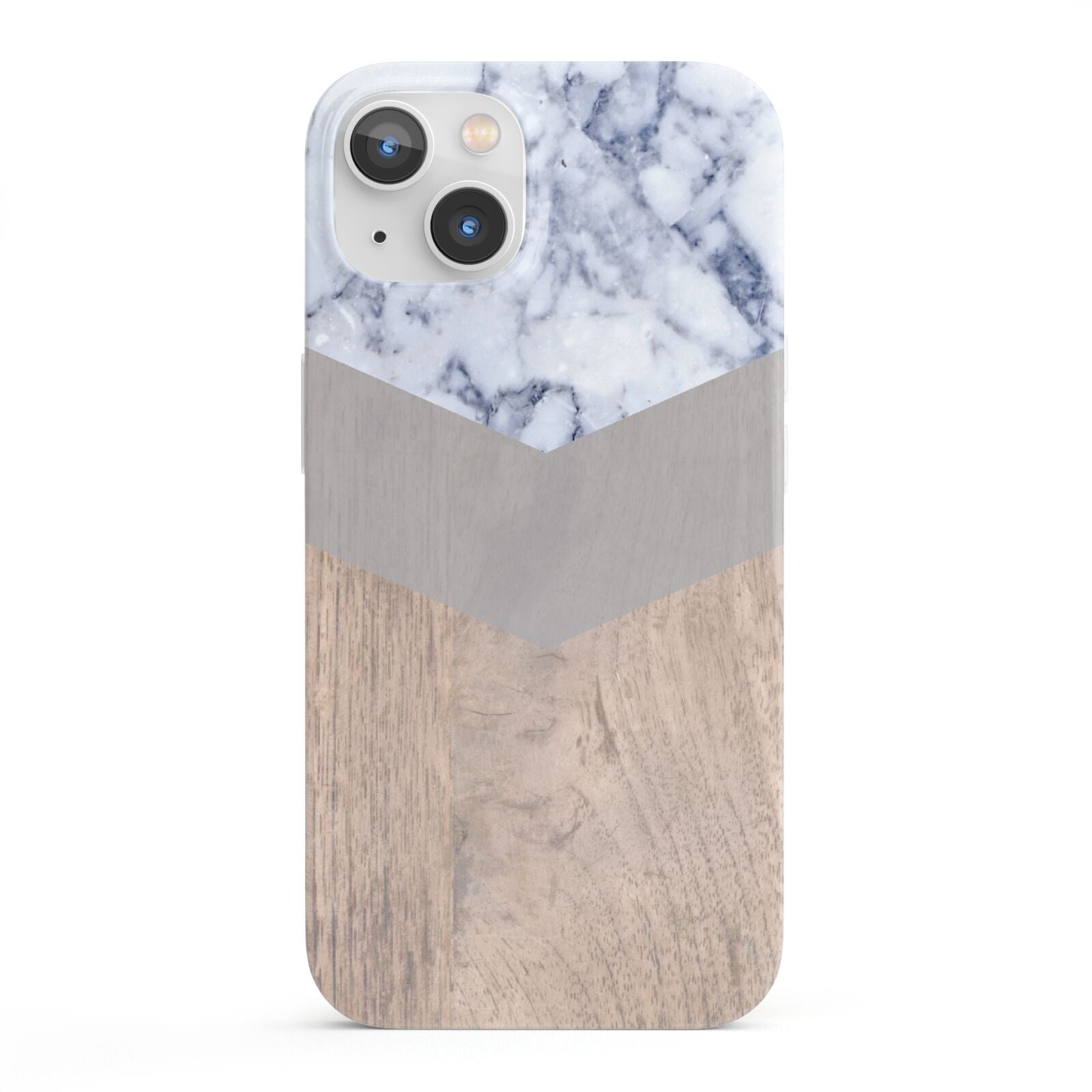 Marble Wood Geometric 4 iPhone 13 Full Wrap 3D Snap Case