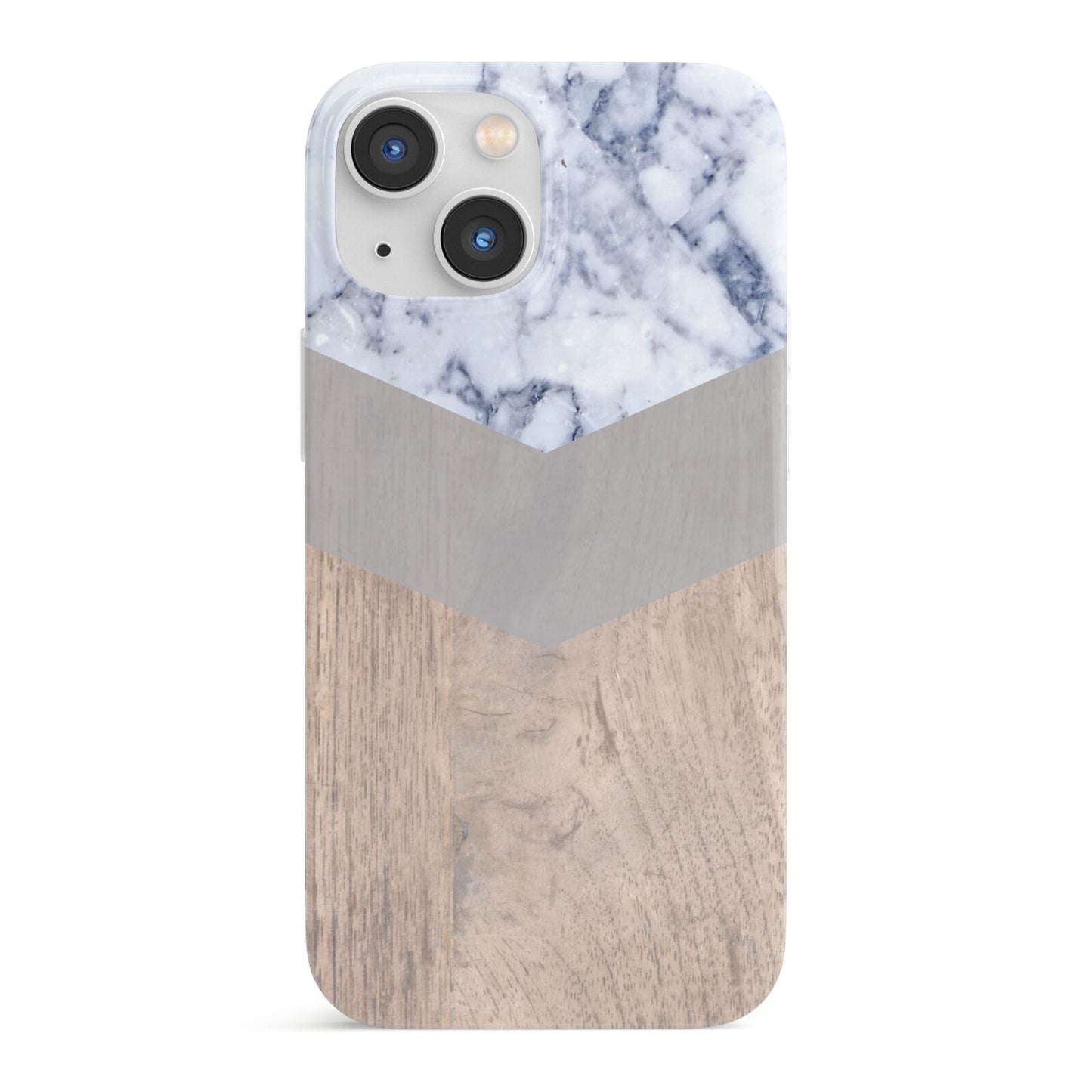Marble Wood Geometric 4 iPhone 13 Mini Full Wrap 3D Snap Case