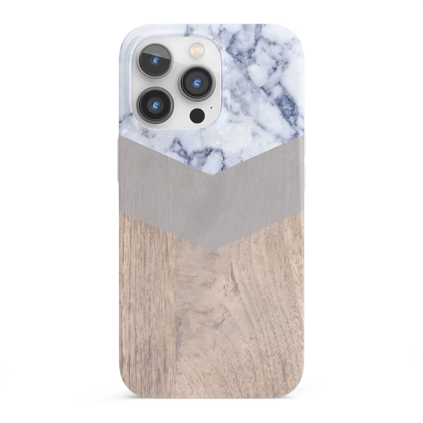 Marble Wood Geometric 4 iPhone 13 Pro Full Wrap 3D Snap Case