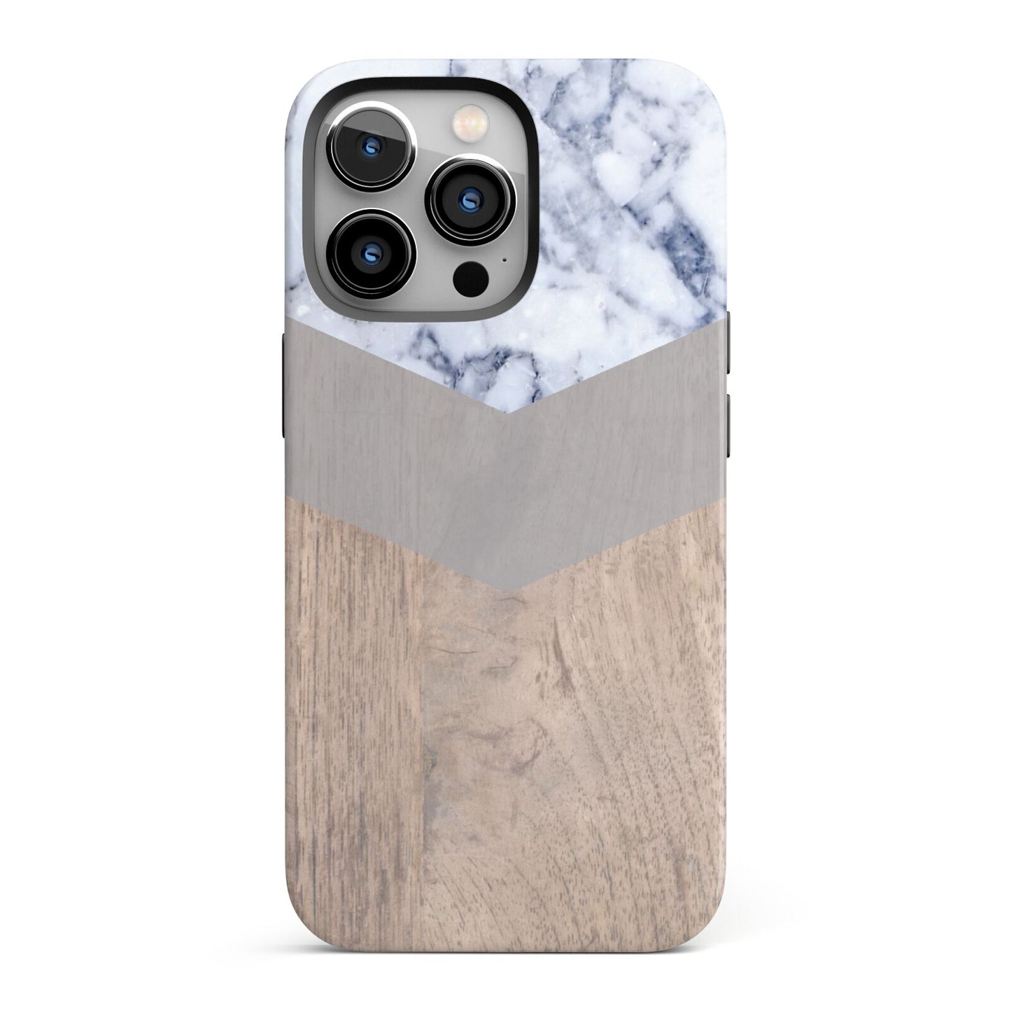 Marble Wood Geometric 4 iPhone 13 Pro Full Wrap 3D Tough Case