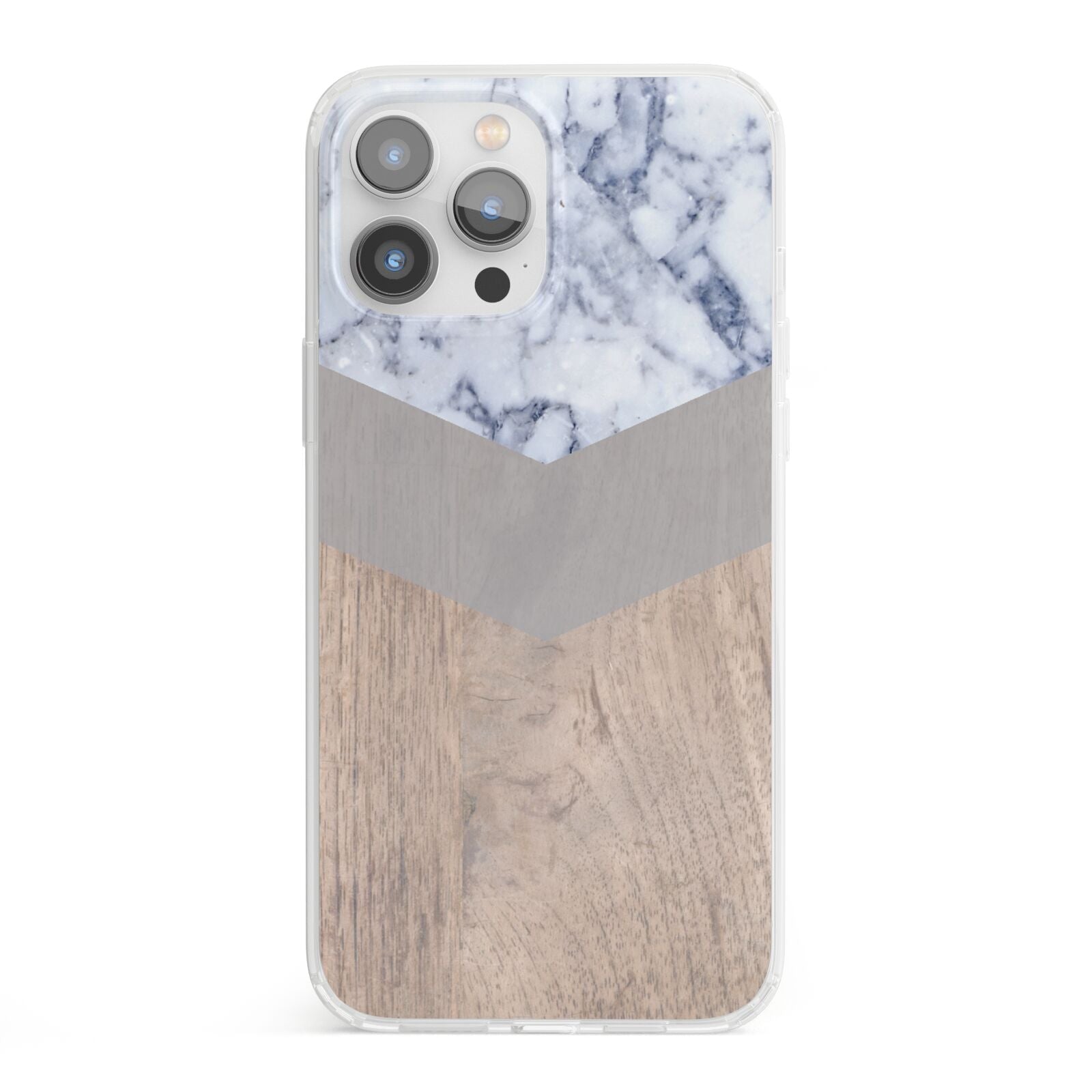 Marble Wood Geometric 4 iPhone 13 Pro Max Clear Bumper Case