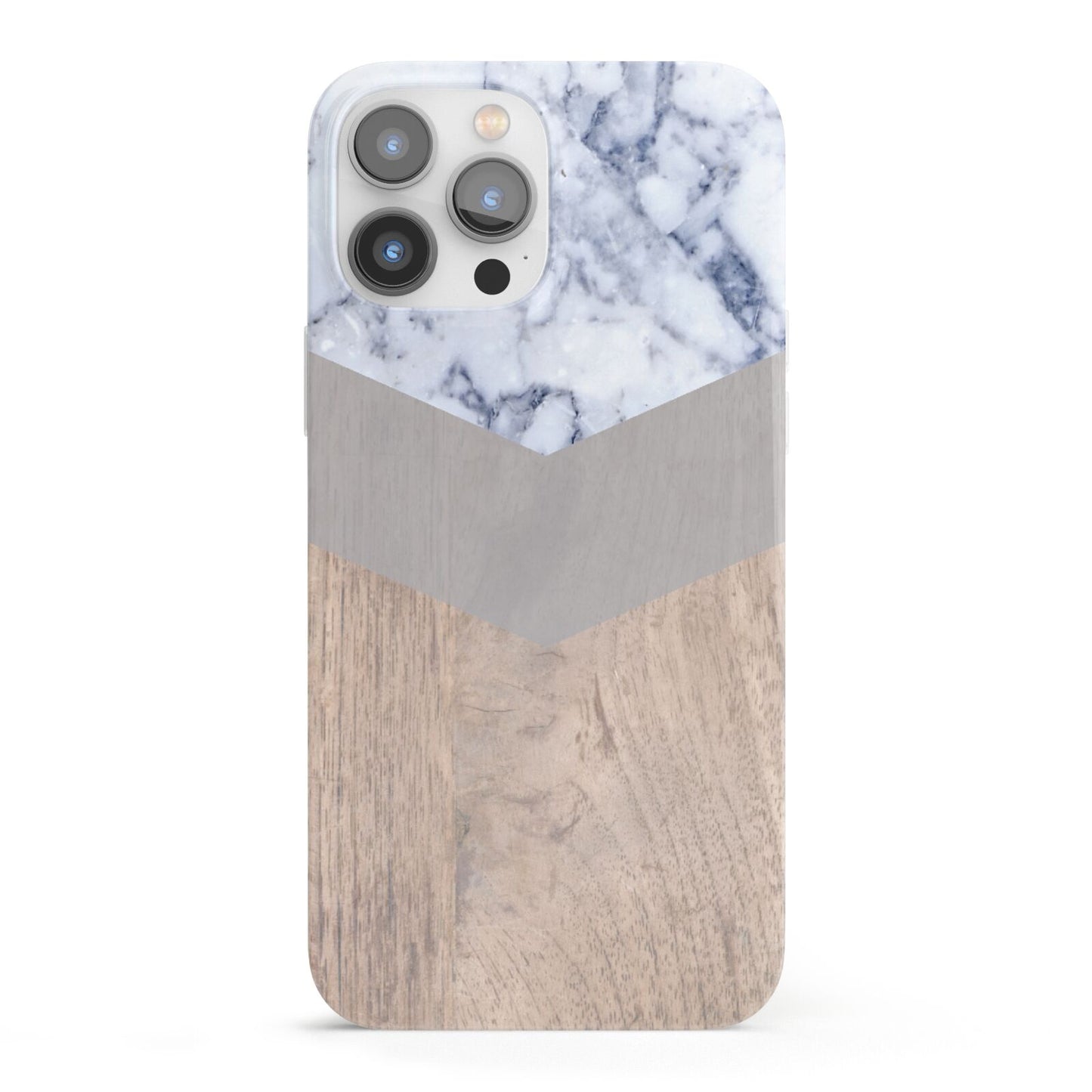 Marble Wood Geometric 4 iPhone 13 Pro Max Full Wrap 3D Snap Case