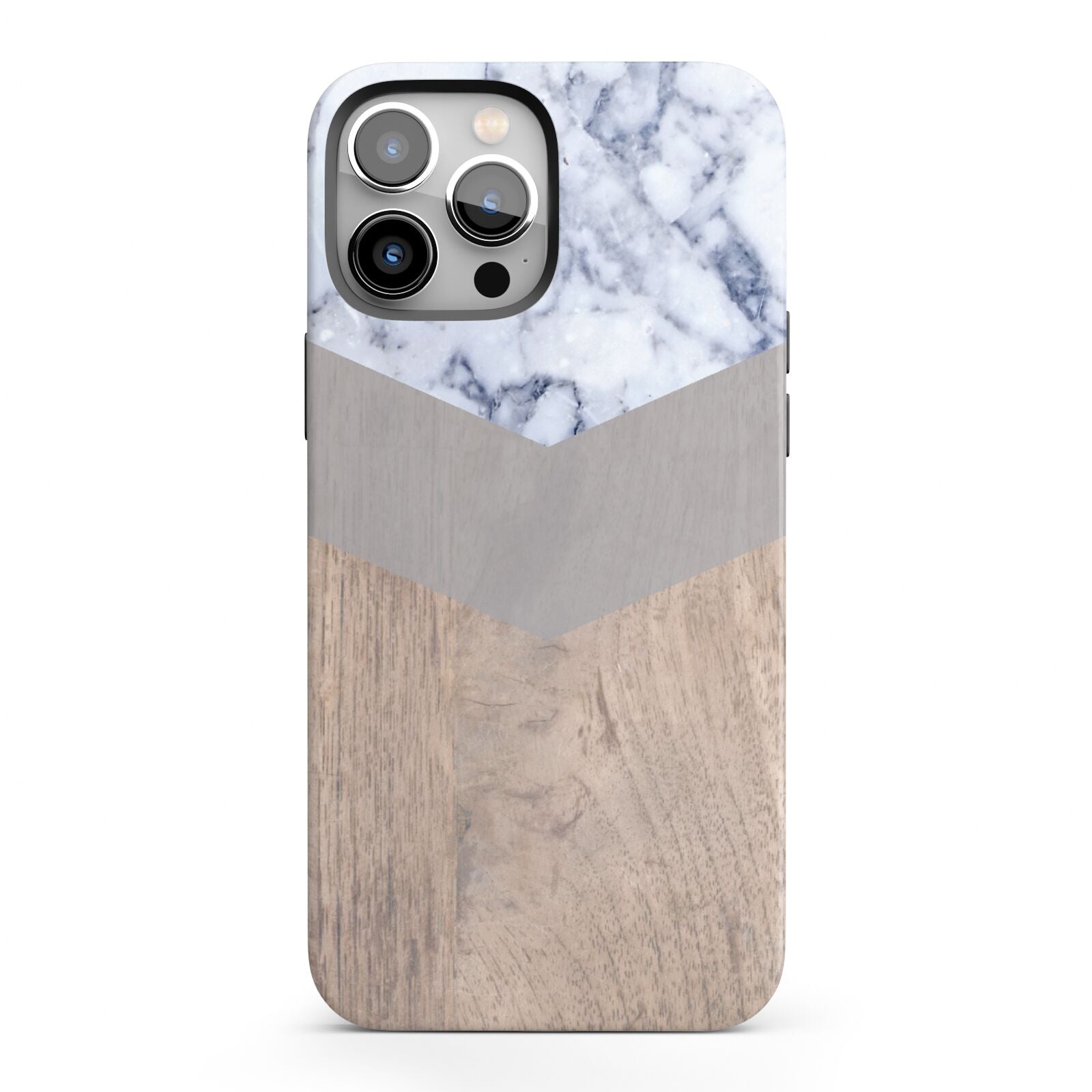 Marble Wood Geometric 4 iPhone 13 Pro Max Full Wrap 3D Tough Case