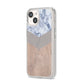 Marble Wood Geometric 4 iPhone 14 Clear Tough Case Starlight Angled Image