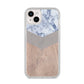 Marble Wood Geometric 4 iPhone 14 Plus Clear Tough Case Starlight