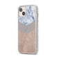 Marble Wood Geometric 4 iPhone 14 Plus Glitter Tough Case Starlight Angled Image