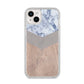 Marble Wood Geometric 4 iPhone 14 Plus Glitter Tough Case Starlight