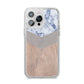 Marble Wood Geometric 4 iPhone 14 Pro Max Glitter Tough Case Silver
