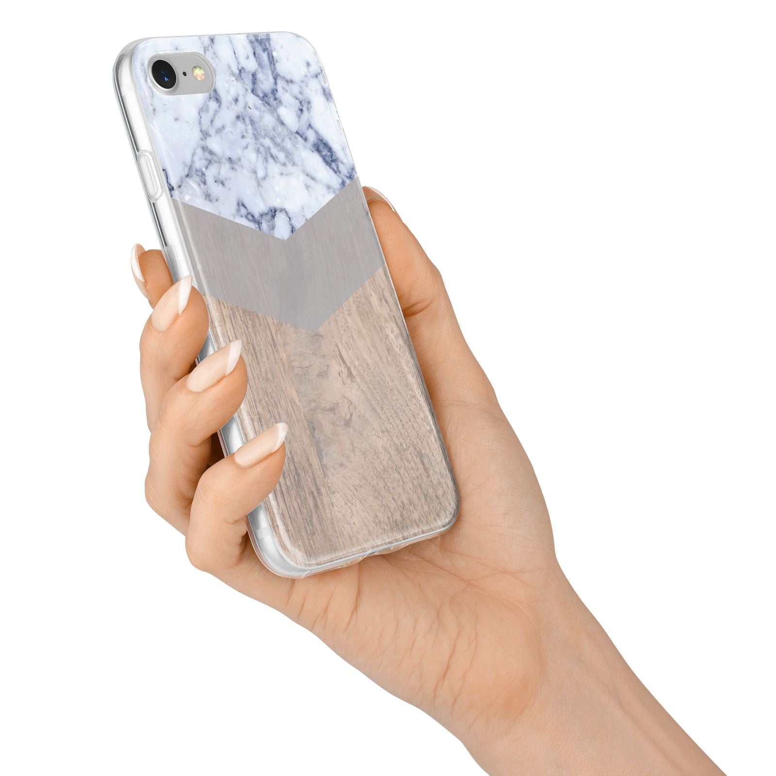 Marble Wood Geometric 4 iPhone 7 Bumper Case on Silver iPhone Alternative Image