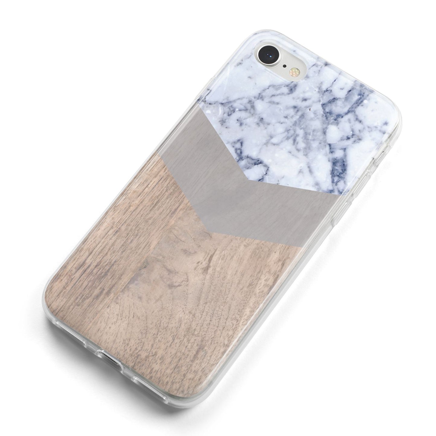 Marble Wood Geometric 4 iPhone 8 Bumper Case on Silver iPhone Alternative Image