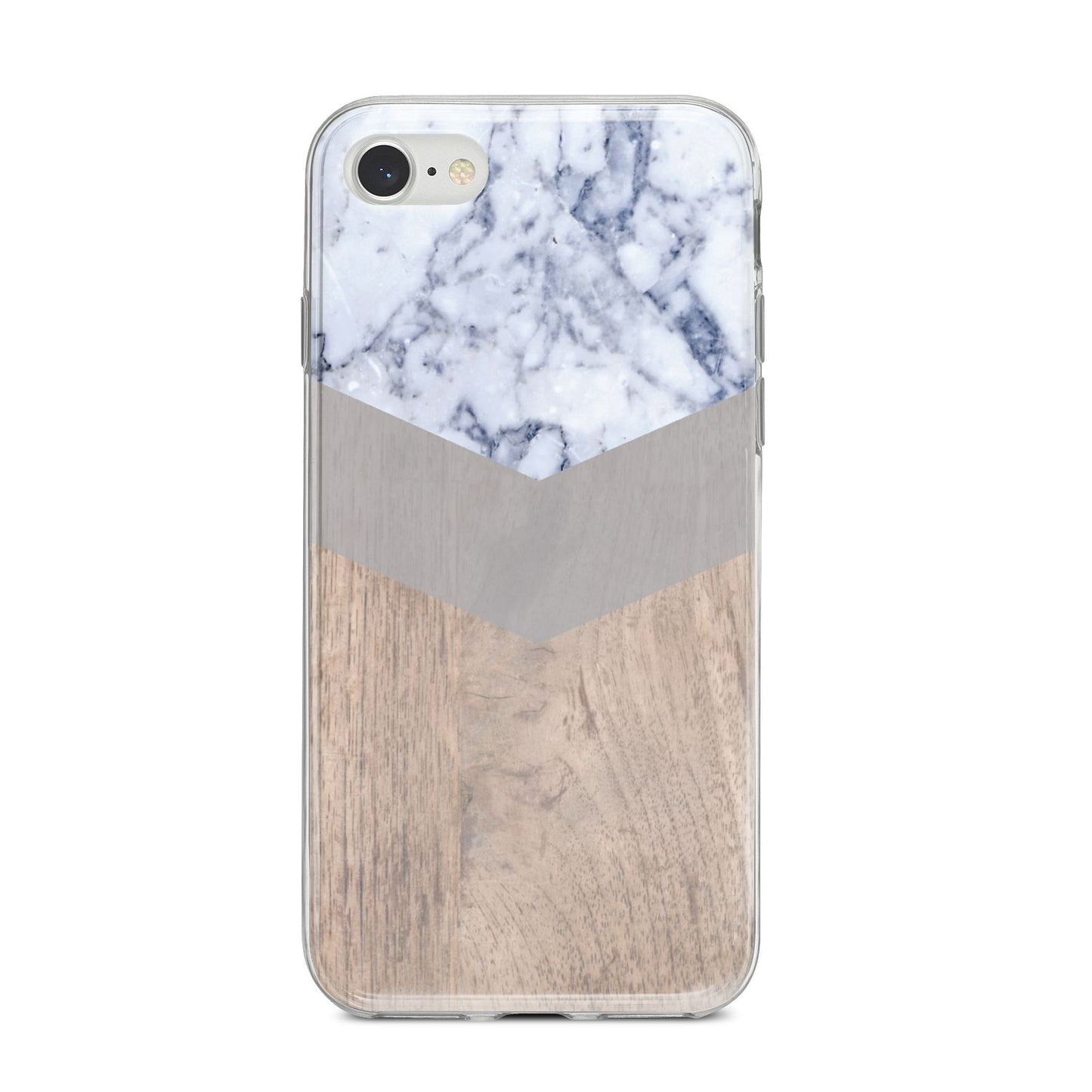 Marble Wood Geometric 4 iPhone 8 Bumper Case on Silver iPhone