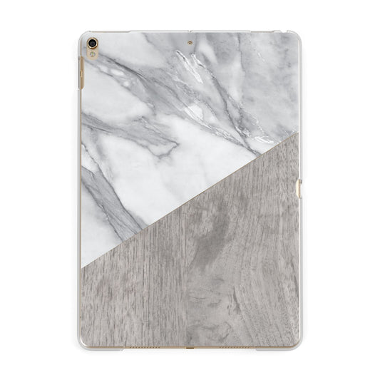 Marble Wood Geometric 5 Apple iPad Gold Case