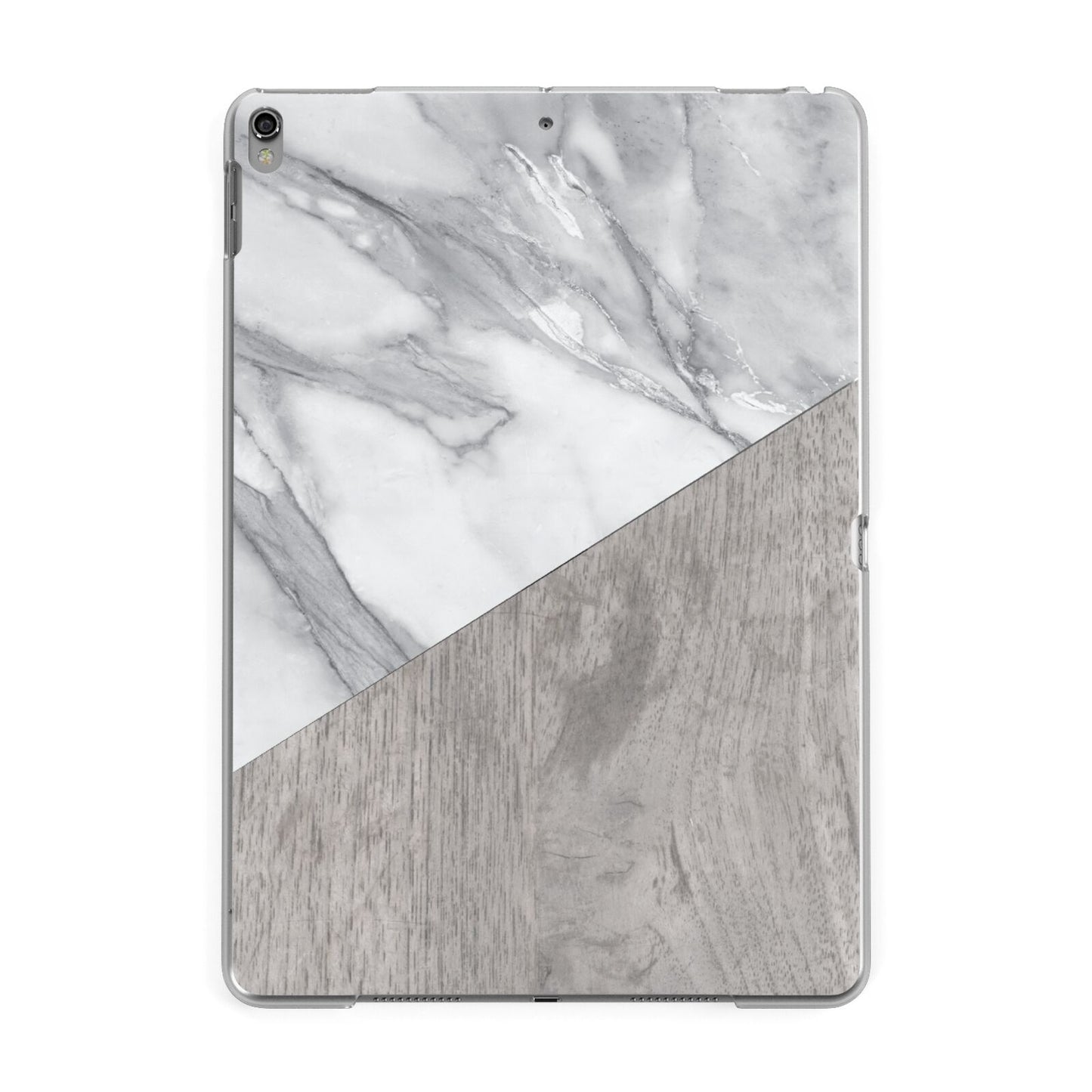 Marble Wood Geometric 5 Apple iPad Grey Case