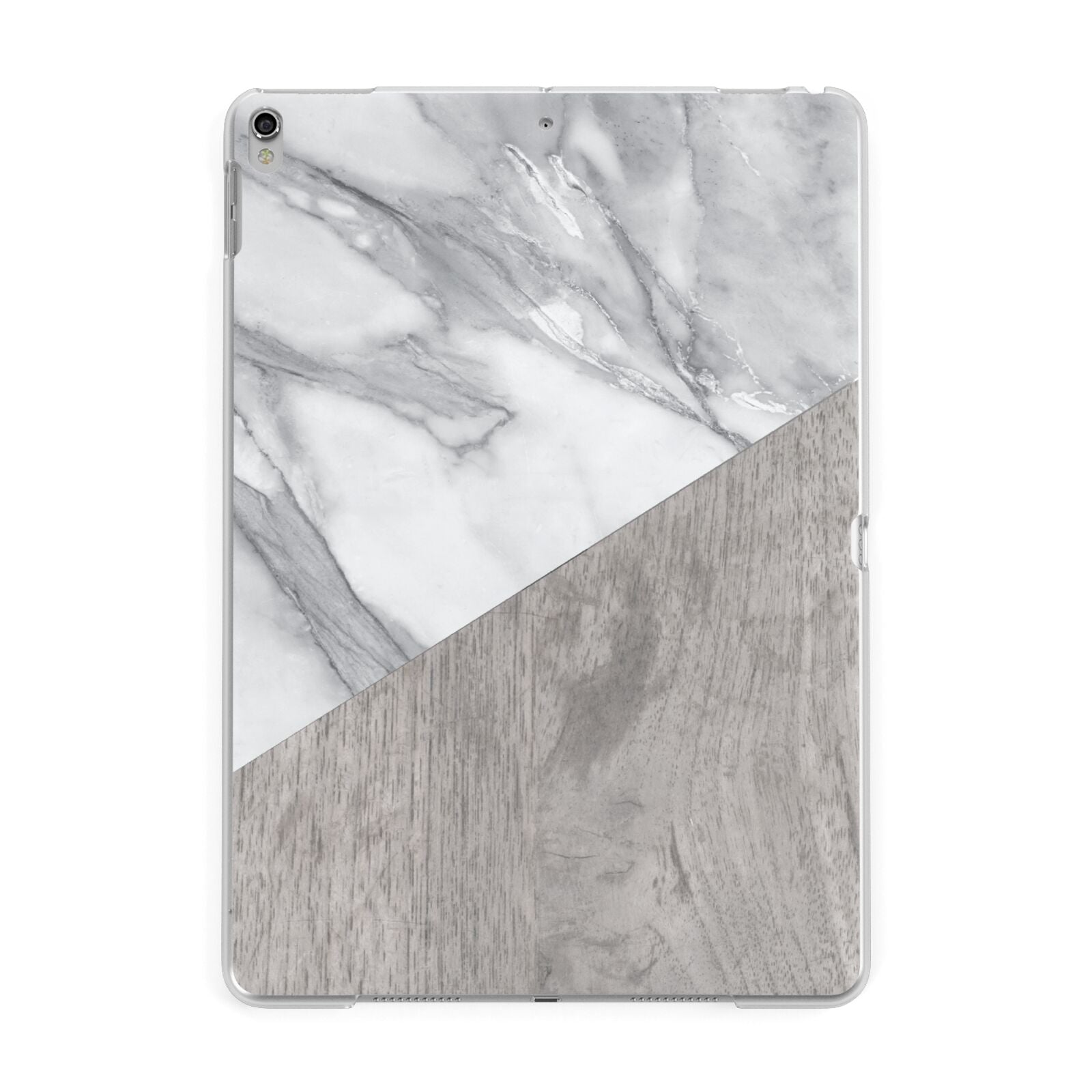 Marble Wood Geometric 5 Apple iPad Silver Case