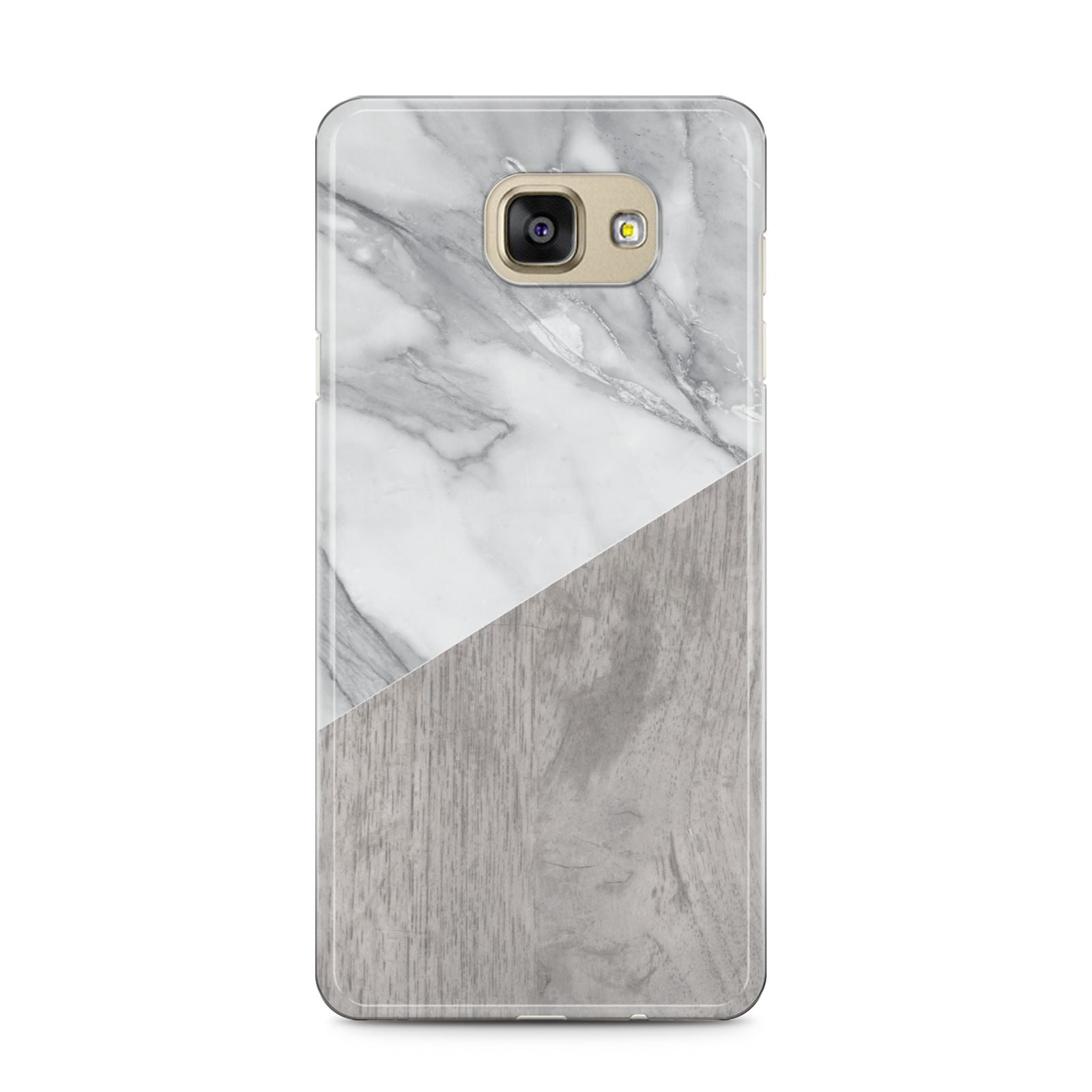Marble Wood Geometric 5 Samsung Galaxy A5 2016 Case on gold phone