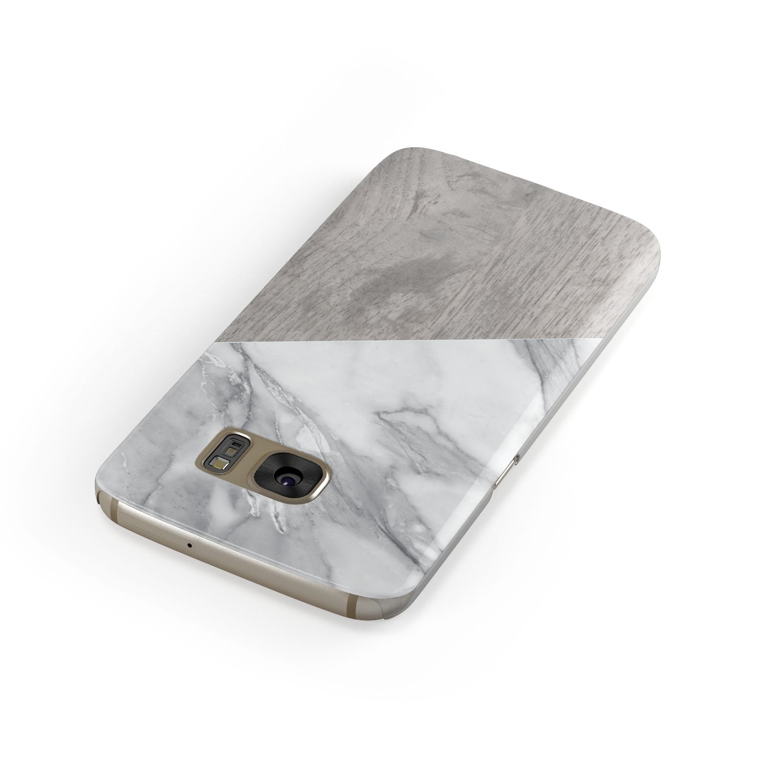 Marble Wood Geometric 5 Samsung Galaxy Case Front Close Up