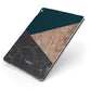 Marble Wood Geometric 6 Apple iPad Case on Grey iPad Side View