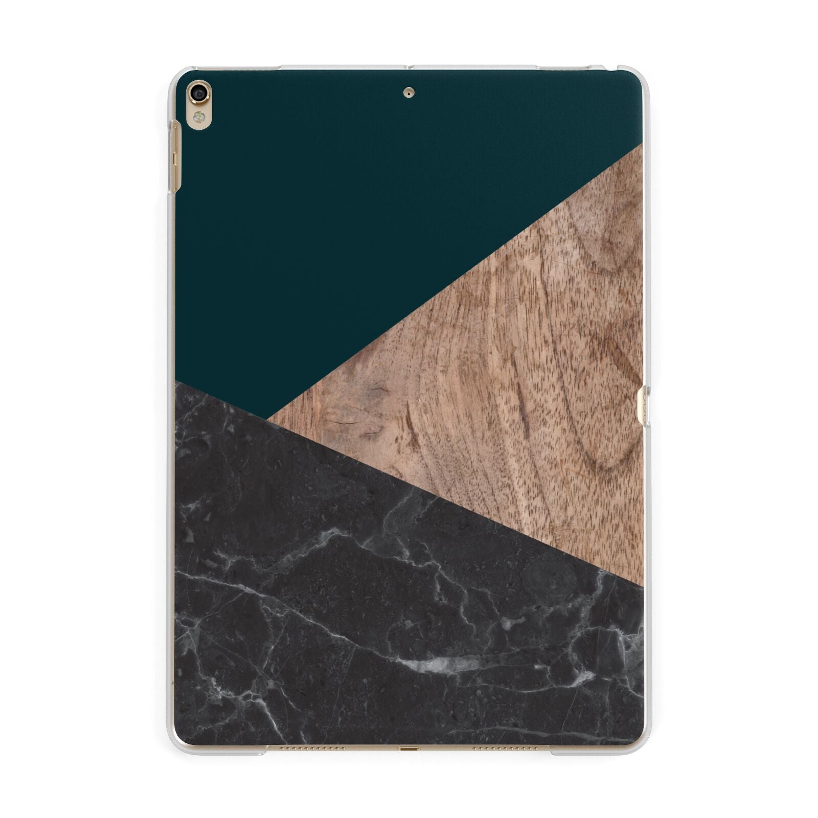 Marble Wood Geometric 6 Apple iPad Gold Case