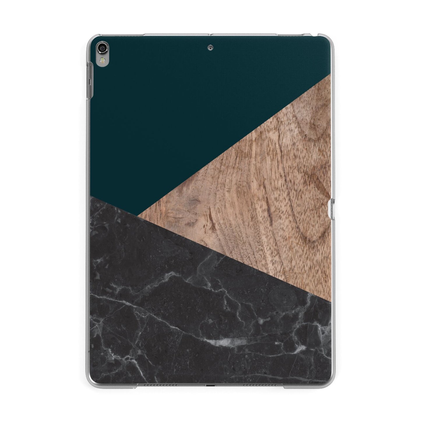 Marble Wood Geometric 6 Apple iPad Grey Case