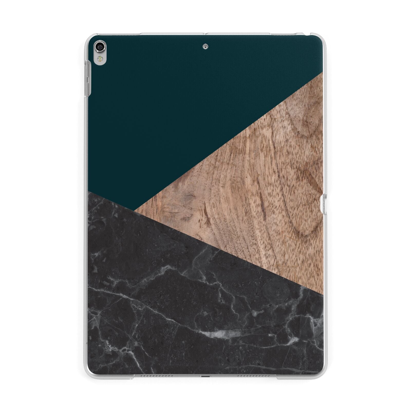 Marble Wood Geometric 6 Apple iPad Silver Case