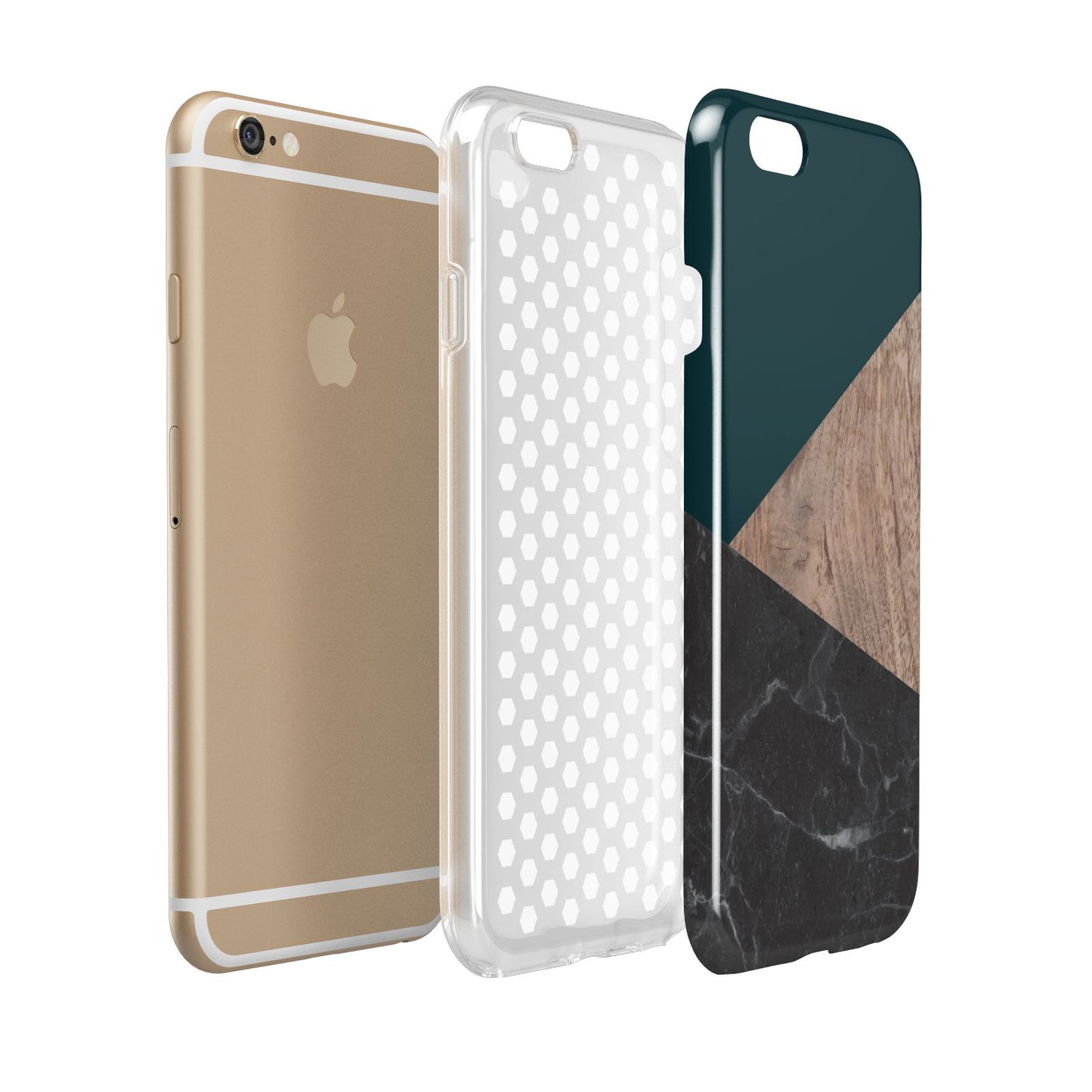 Marble Wood Geometric 6 Apple iPhone 6 3D Tough Case Expanded view