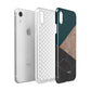 Marble Wood Geometric 6 Apple iPhone XR White 3D Tough Case Expanded view