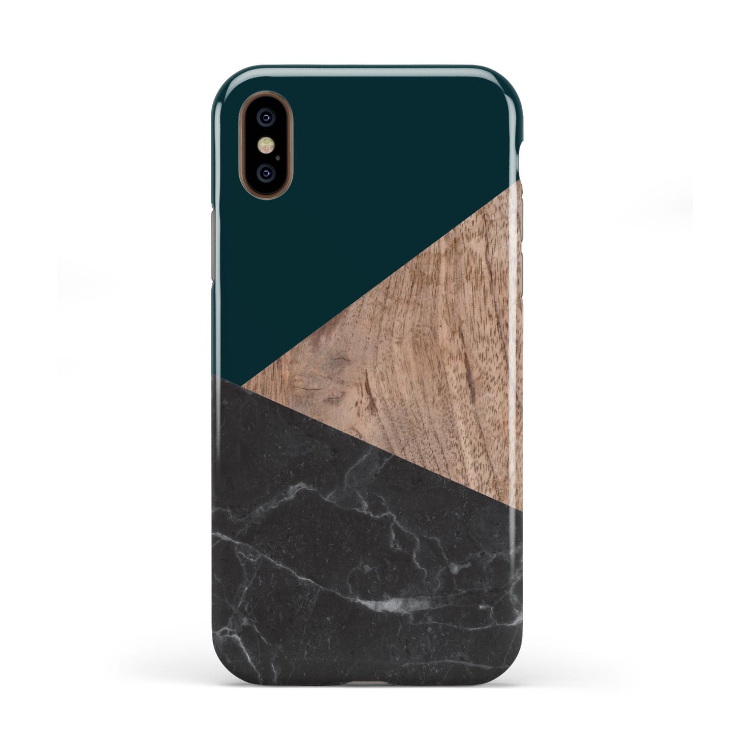 Marble Wood Geometric 6 Apple iPhone XS 3D Tough