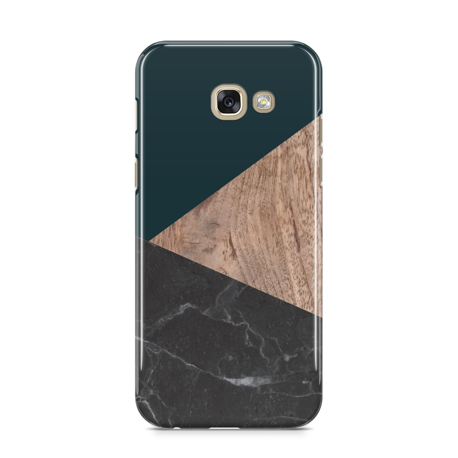 Marble Wood Geometric 6 Samsung Galaxy A5 2017 Case on gold phone