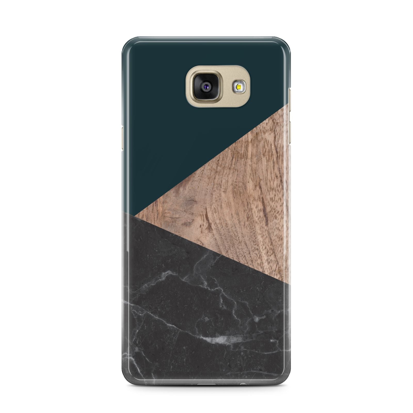 Marble Wood Geometric 6 Samsung Galaxy A7 2016 Case on gold phone