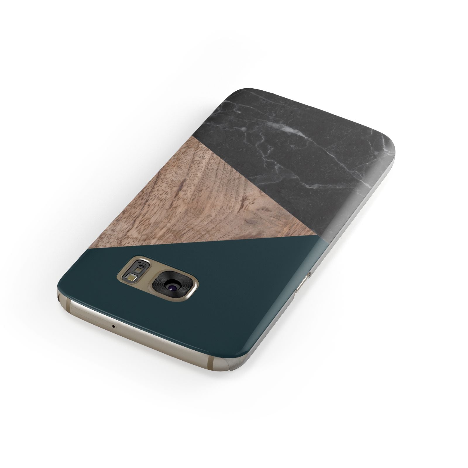 Marble Wood Geometric 6 Samsung Galaxy Case Front Close Up