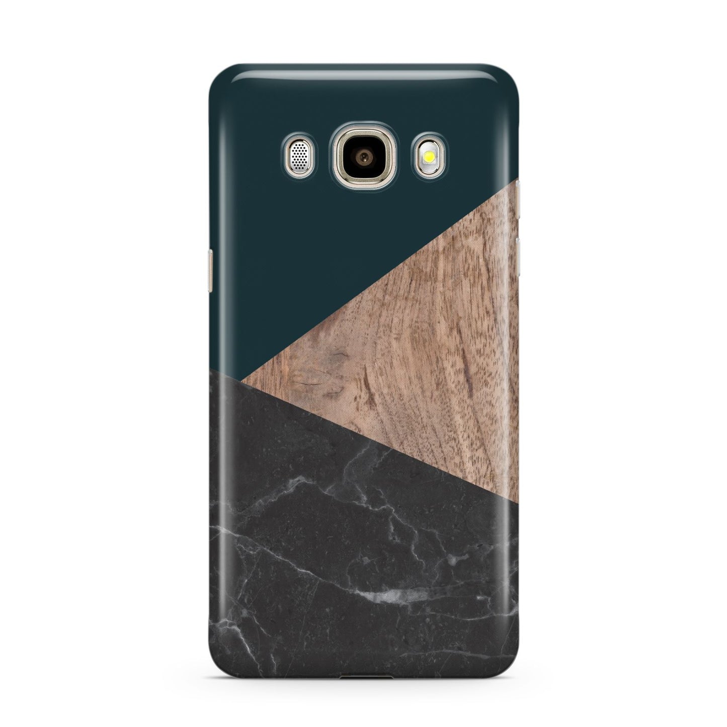 Marble Wood Geometric 6 Samsung Galaxy J7 2016 Case on gold phone