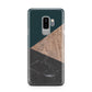Marble Wood Geometric 6 Samsung Galaxy S9 Plus Case on Silver phone