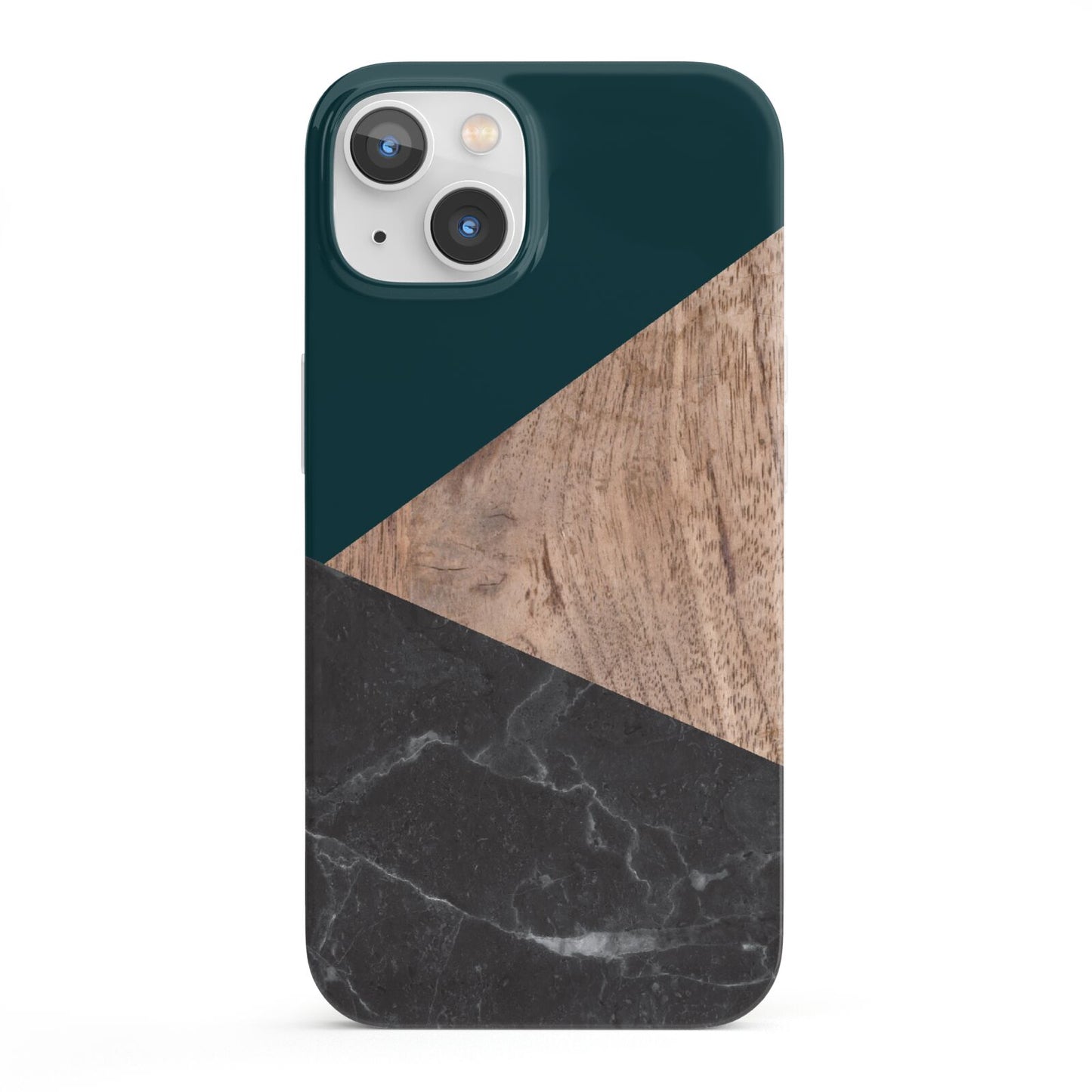 Marble Wood Geometric 6 iPhone 13 Full Wrap 3D Snap Case