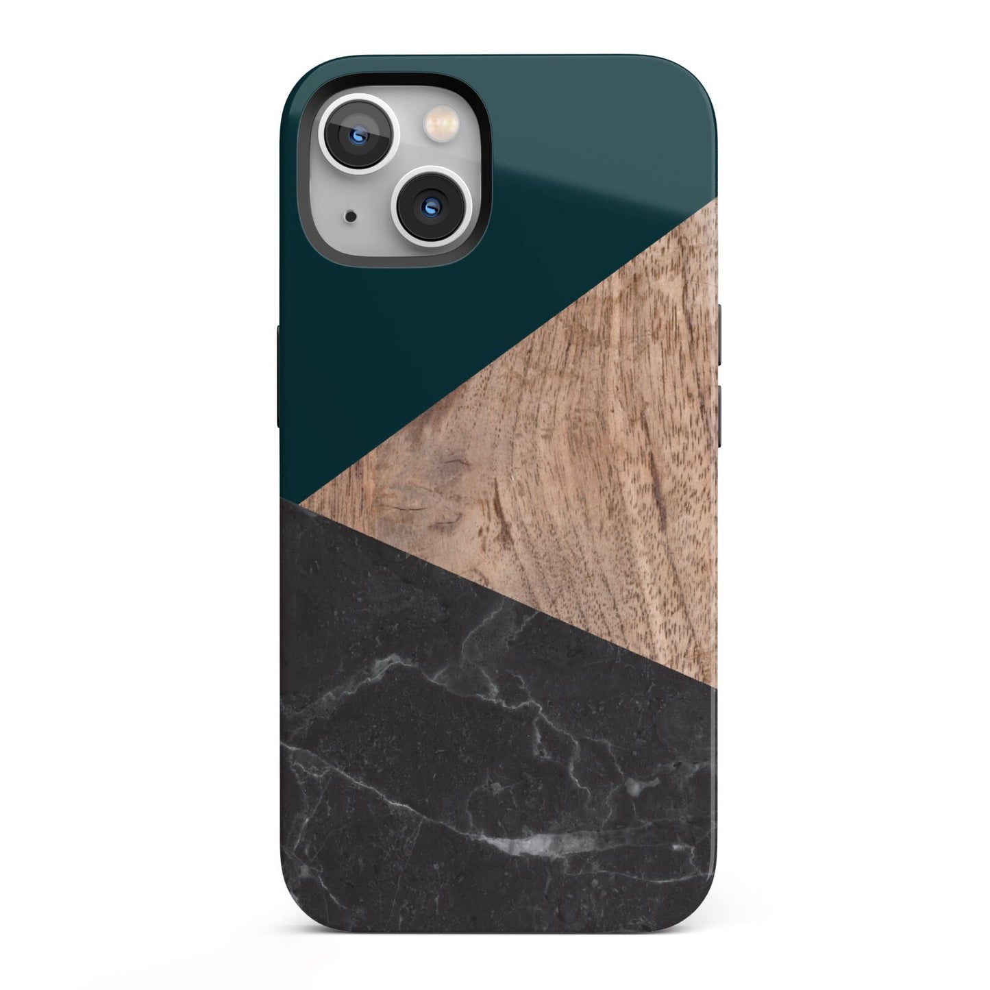 Marble Wood Geometric 6 iPhone 13 Full Wrap 3D Tough Case