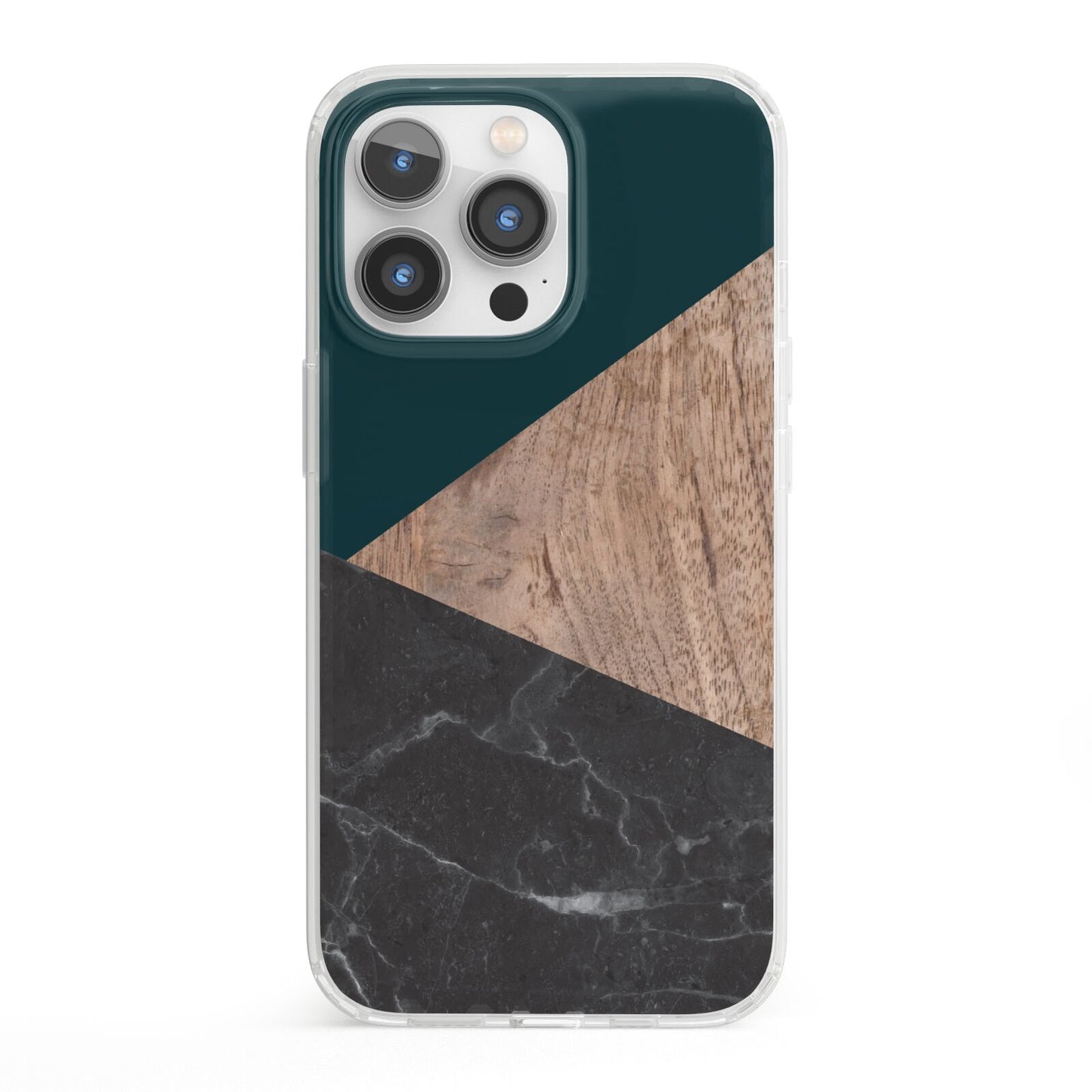 Marble Wood Geometric 6 iPhone 13 Pro Clear Bumper Case