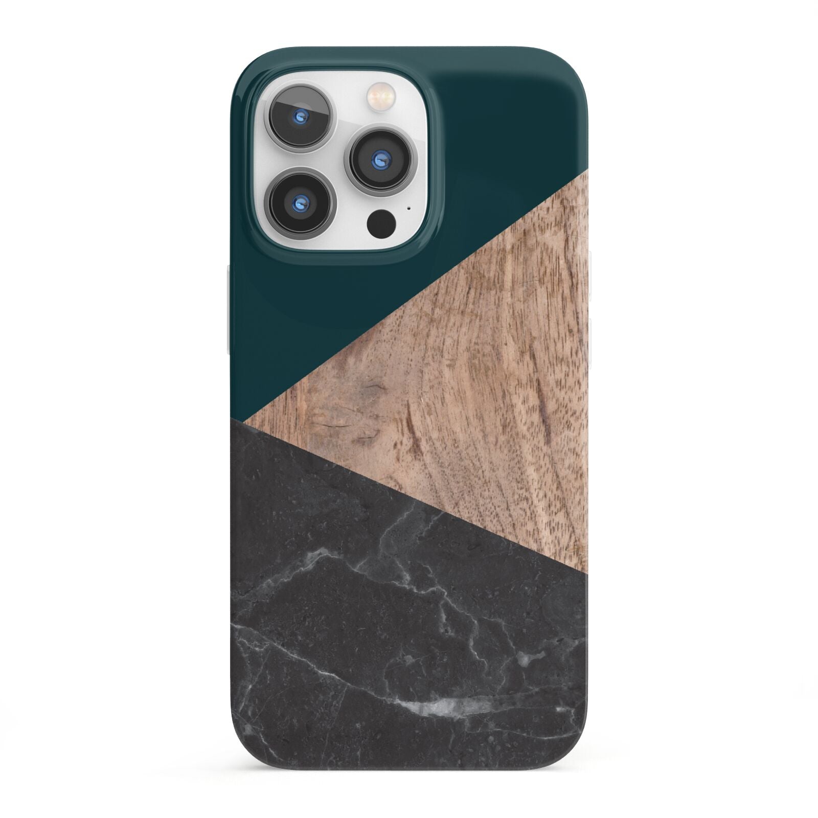 Marble Wood Geometric 6 iPhone 13 Pro Full Wrap 3D Snap Case