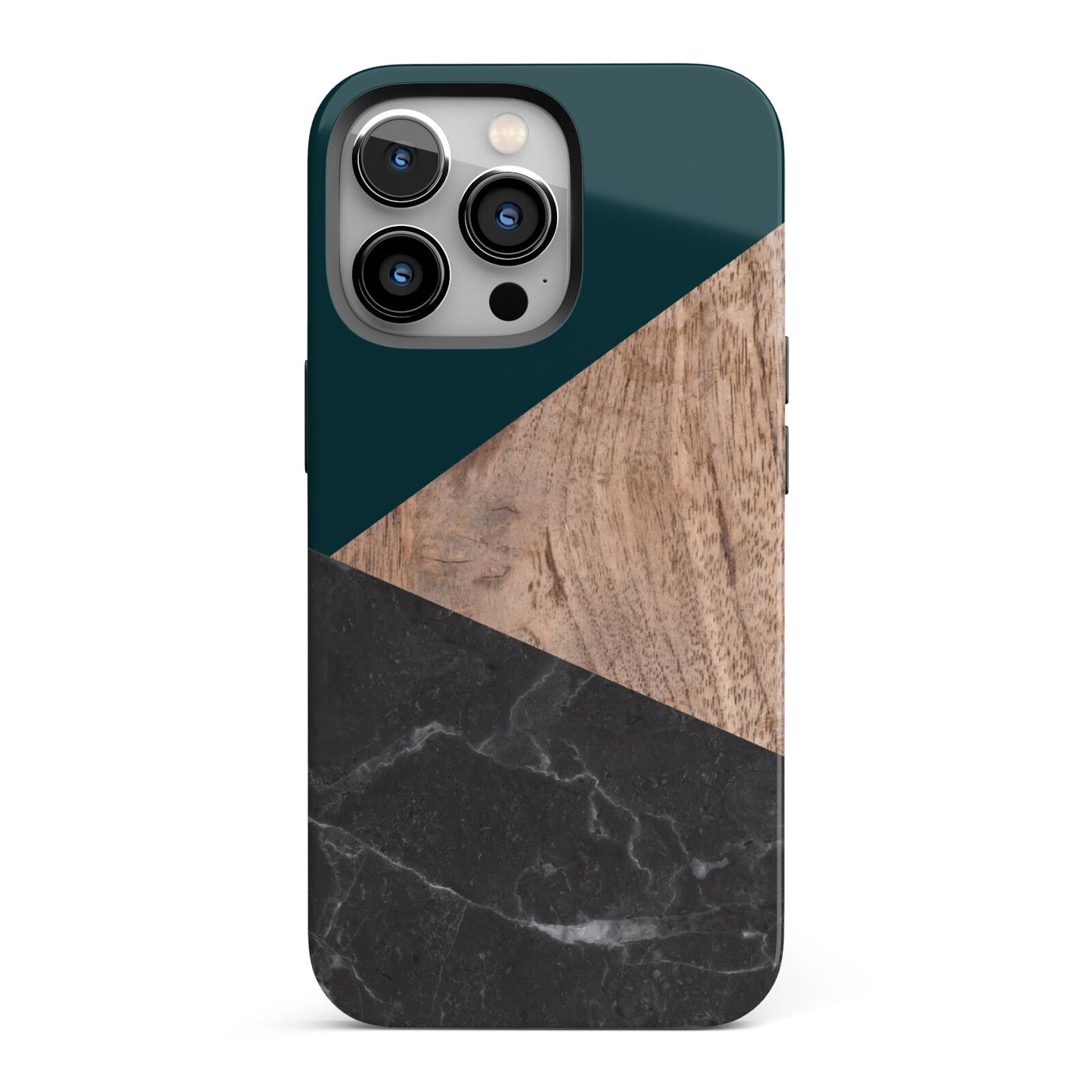 Marble Wood Geometric 6 iPhone 13 Pro Full Wrap 3D Tough Case