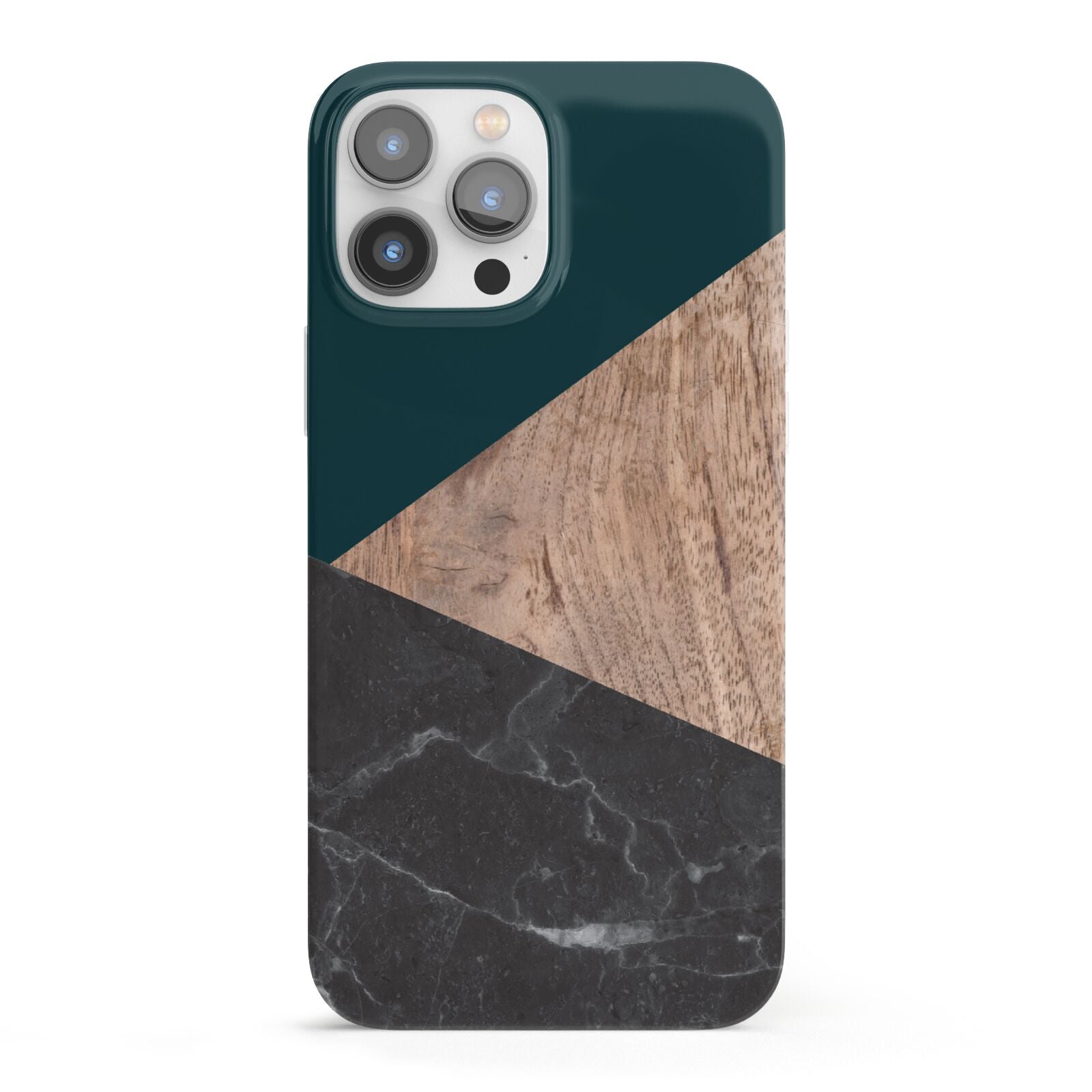Marble Wood Geometric 6 iPhone 13 Pro Max Full Wrap 3D Snap Case