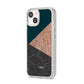 Marble Wood Geometric 6 iPhone 14 Glitter Tough Case Starlight Angled Image