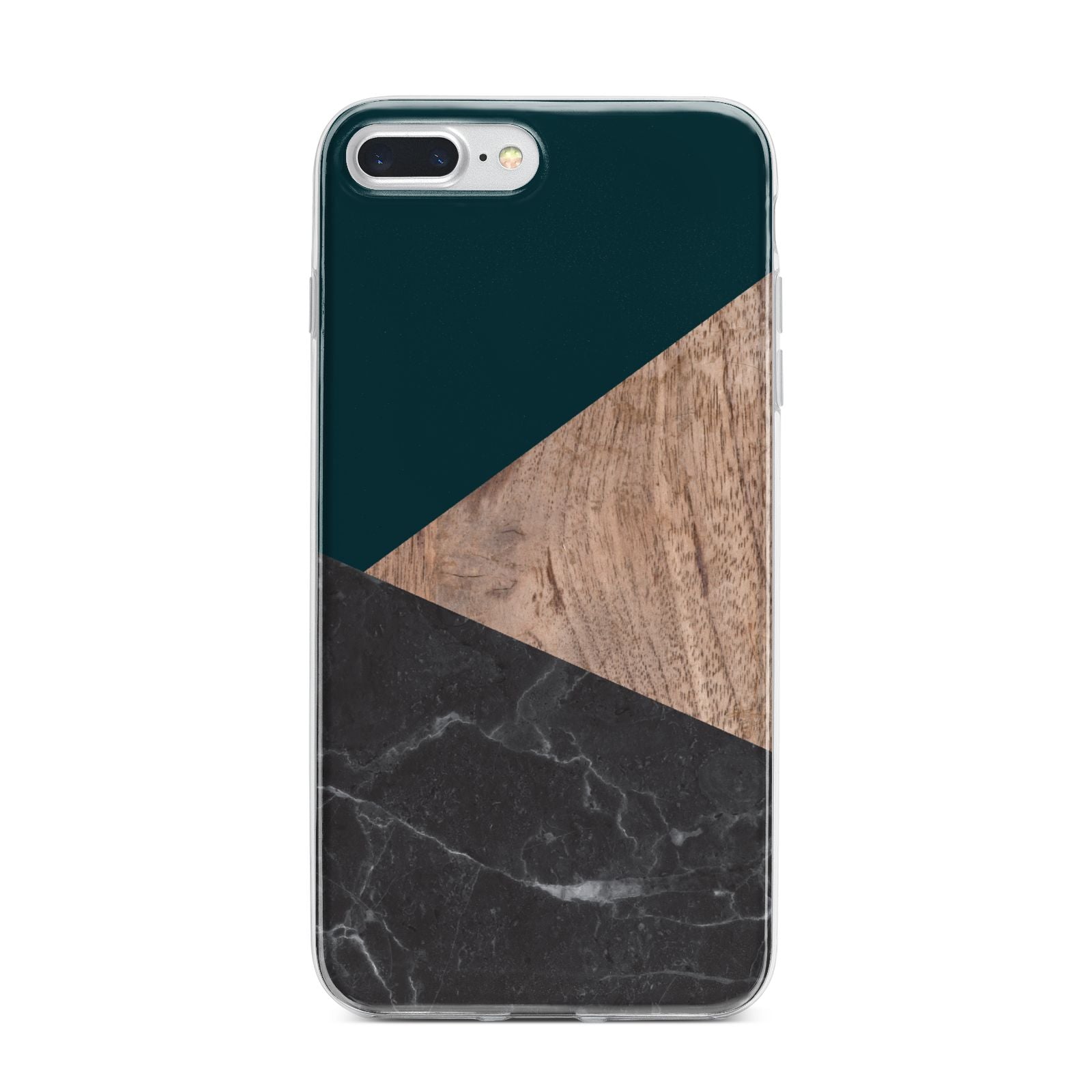 Marble Wood Geometric 6 iPhone 7 Plus Bumper Case on Silver iPhone