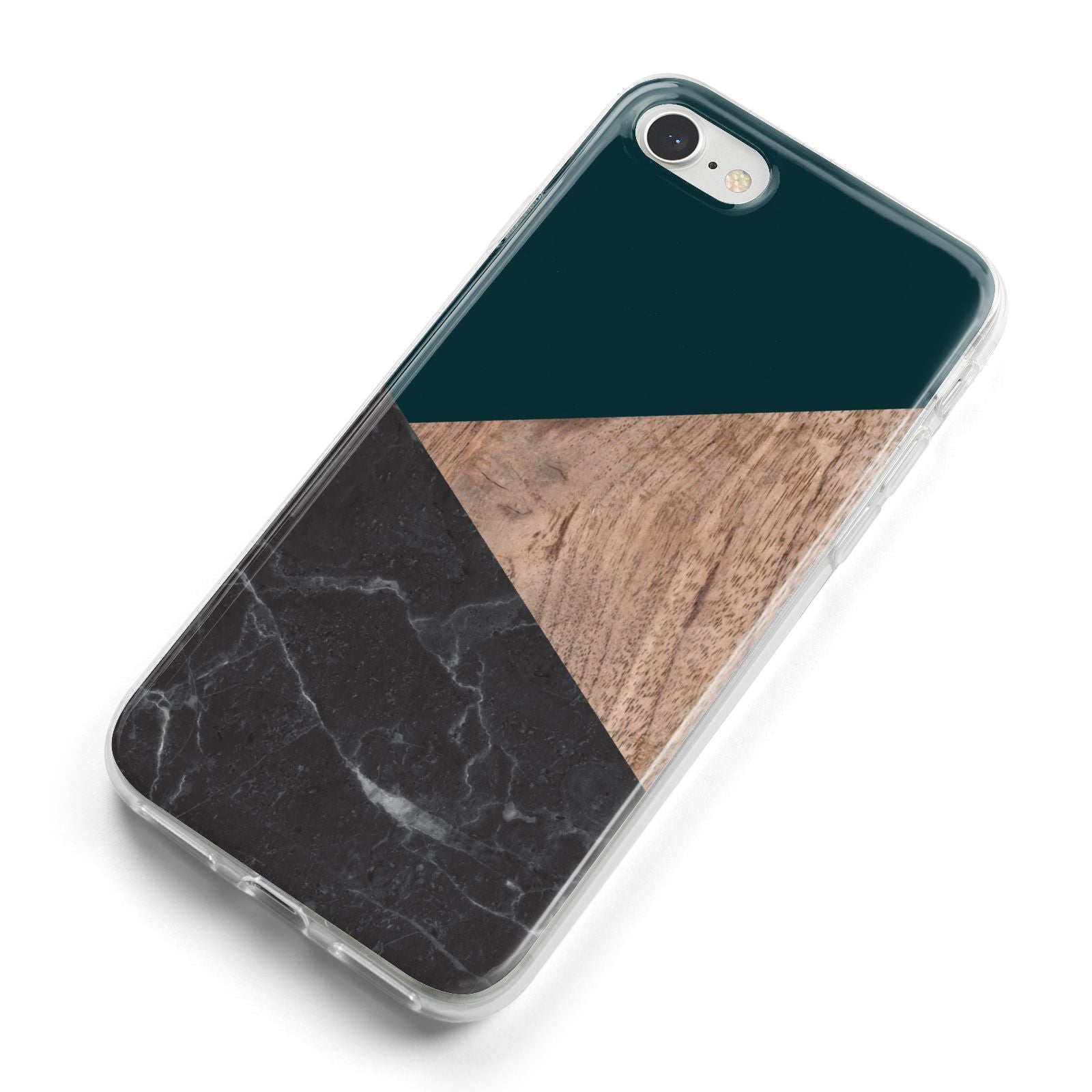 Marble Wood Geometric 6 iPhone 8 Bumper Case on Silver iPhone Alternative Image