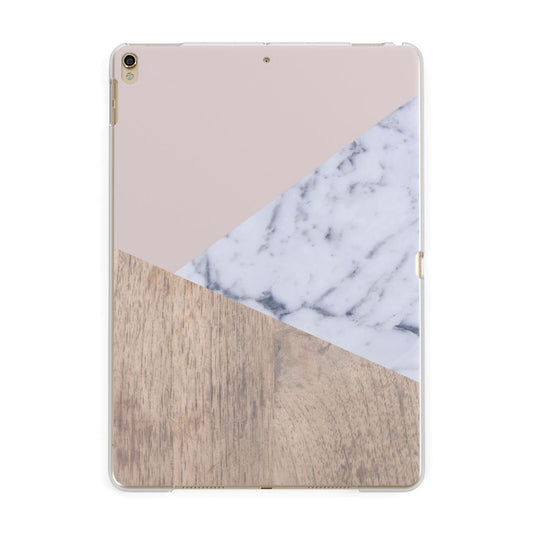 Marble Wood Geometric 7 Apple iPad Gold Case